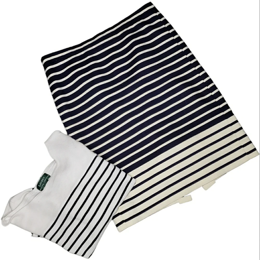 J Crew Gradient Stripe Pencil Skirt 8 Colorblock Textured Nautical Yatch Preppy